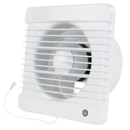 Ventilátor do koupelny s tahovým a časovým spínačem na 12V do vlhkého prostředí Ø 150 mm