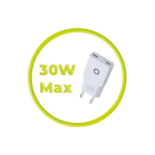 30W adaptér Mobile Origin GaN Slim Charger MO18 - bílý - Obrázek 2