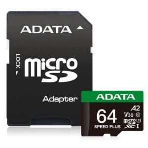 Adata Speed Plus/Micro SD/64GB/UHS-I U3 / Class 10/+ Adaptér UD64GUI3V30A2SP-RA1