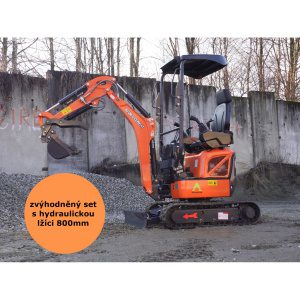 BAUGARDEN AKCE Minibagr BG1260.12 CX PRO HT Kubota zvýhodněný set s hydraulickou lžíci 800mm 8001BG126012CXPROHTSET03