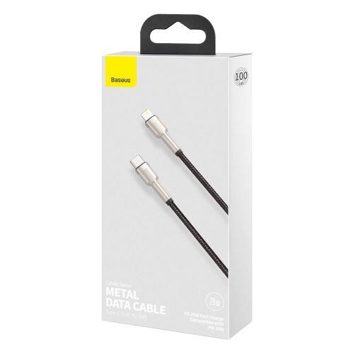 Baseus Cafule Metal Series Datový Kabel USB-C - Lightning 20W 1m Black CATLJK-A01 - Obrázek 2