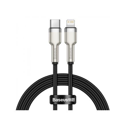 Baseus Cafule Metal Series Datový Kabel USB-C - Lightning 20W 1m Black CATLJK-A01