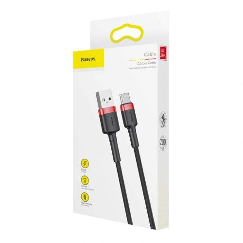 Baseus Cafule Series Datový Kabel USB-A - USB-C 2A 2m Red/Black CATKLF-C91 - Obrázek 2