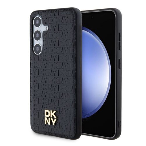 DKNY PU Leather Repeat Pattern Stack Logo Magsafe Zadní Kryt pro Samsung Galaxy S24 Black DKHMS24SPSHRPSK