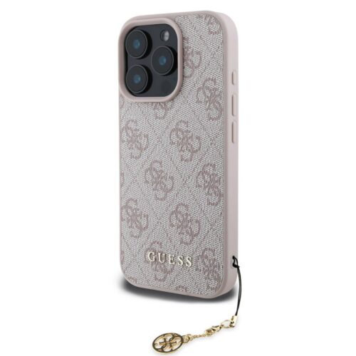 Guess 4G Charm Zadní Kryt pro iPhone 16 Pro Tone on Tone Pink GUHCP16LGF4GCP