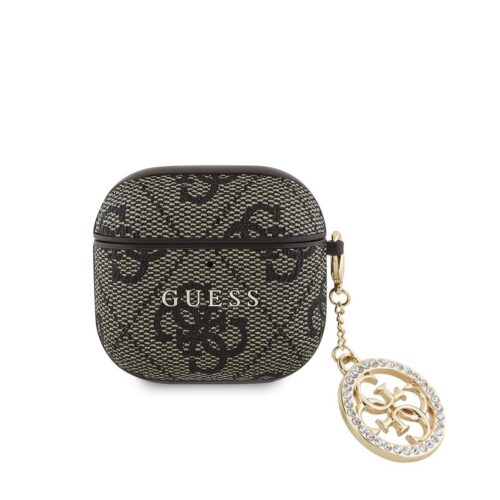Guess 4G Script PC/PU Charm Pouzdro pro AirPods 4 Brown GUA4P4E4CDW