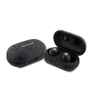 Guess PU 4G Metal Logo TWS Bezdrátová Sluchátka Black GUTWSP4EGK