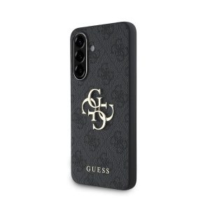 Guess PU 4G Metal Logo Zadní Kryt pro Samsung Galaxy A36 Grey GUHCSA364GMGGR