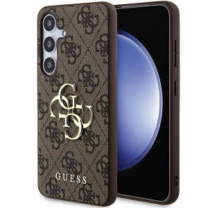 Guess PU 4G Metal Logo Zadní Kryt pro Samsung Galaxy A55 5G Brown GUHCSA554GMGBR