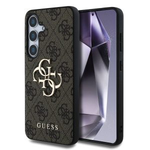 Guess PU 4G Metal Logo Zadní Kryt pro Samsung Galaxy S25+ Brown GUHCS25M4GMGBR