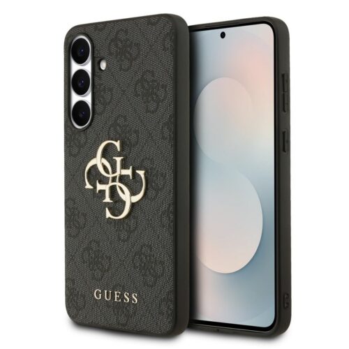 Guess PU 4G Metal Logo Zadní Kryt pro Samsung Galaxy S25 FE Grey GUHCS25FE4GMGGR