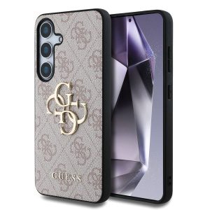 Guess PU 4G Metal Logo Zadní Kryt pro Samsung Galaxy S25+ Pink GUHCS25M4GMGPI
