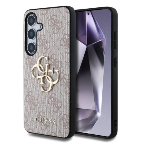 Guess PU 4G Metal Logo Zadní Kryt pro Samsung Galaxy S25+ Pink GUHCS25M4GMGPI