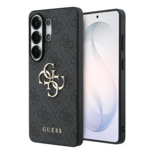 Guess PU 4G Metal Logo Zadní Kryt pro Samsung Galaxy S26 Ultra Grey GUHCS26L4GMGGR