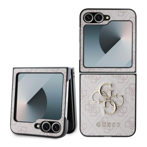 Guess PU 4G Metal Logo Zadní Kryt pro Samsung Galaxy Z Flip 6/7 FE Pink GUHCZF64GMGPI