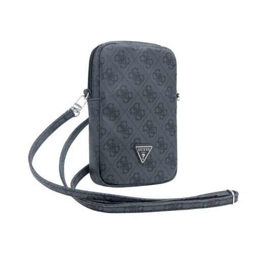 Guess PU 4G Triangle Logo Taška na Telefon se Zipem Black GUWBZP4GFTSK