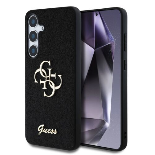 Guess PU Fixed Glitter 4G Metal Logo Zadní Kryt pro Samsung Galaxy S25 Black GUHCS25SHG4SGK