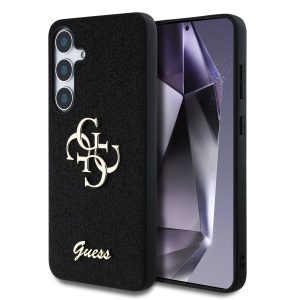 Guess PU Fixed Glitter 4G Metal Logo Zadní Kryt pro Samsung Galaxy S25 Black GUHCS25SHG4SGK