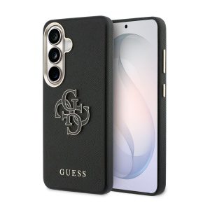 Guess PU Grained 4G Resin Metal Logo Zadní Kryt pro Samsung Galaxy S26 Black GUHCS26S5PS4RGGK