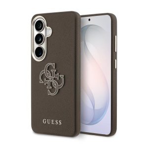Guess PU Grained 4G Resin Metal Logo Zadní Kryt pro Samsung Galaxy S26+ Brown GUHCS26M5PS4RGGW