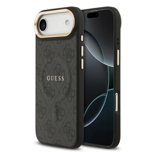 Guess PU Leather 4G Gold Frame MagSafe Zadní Kryt pro iPhone Air Black GUHMP17MP4MSEGCK