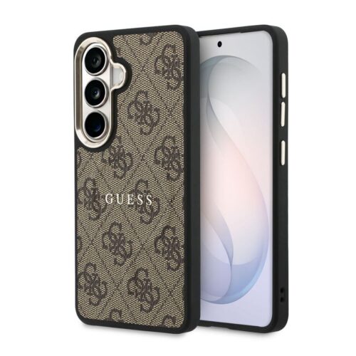Guess PU Leather 4G Gold Frame Magnetic Zadní Kryt pro Samsung Galaxy S26 Brown GUHMS26SP4MSEGCW