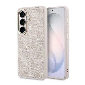 Guess PU Leather 4G Gold Frame Magnetic Zadní Kryt pro Samsung Galaxy S26 Pink GUHMS26SP4MSEGCP
