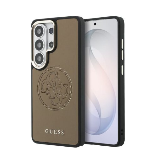 Guess PU Perforated 4G Logo Magnetic Zadní Kryt pro Samsung Galaxy S26 Ultra Brown GUHMS26L5PG4SRGW