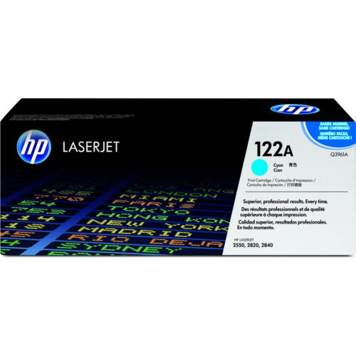 HP 122A Cyan Original LaserJet Toner Cartridge tonerová náplň 1 kusů Originální Azurová Q3961A