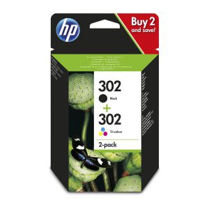 Inkoustová kazeta HP 302 dvojbalení černé a tříbarevné (X4D37AE#301)