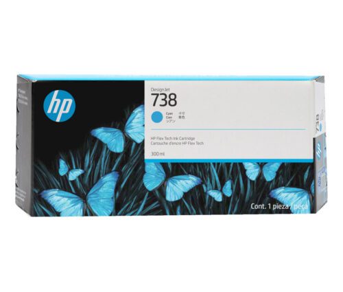 Inkoustová kazeta HP 738 azurová (300 ml) (676M6A)