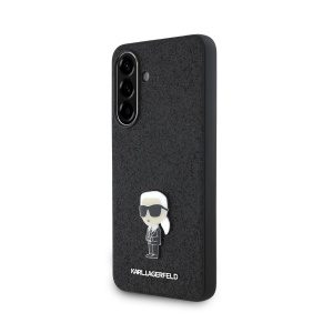 Karl Lagerfeld Fixed Glitter Metal Ikonik Zadní Kryt pro Samsung Galaxy A56 Black KLHCSA56GKNPSK