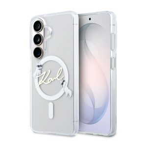 Karl Lagerfeld IML Choupette Karl Script Logo Magnetic Zadní Kryt pro Samsung Galaxy S26 Transparent KLHMS26S5HKSCAH