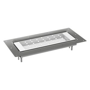 Kovová ventilační mřížka s rámečkem 300x100 mm pro zakončení konektoru do podlahy