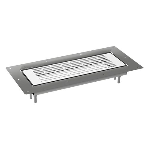 Kovová ventilační mřížka s rámečkem 300x100 mm pro zakončení konektoru do podlahy