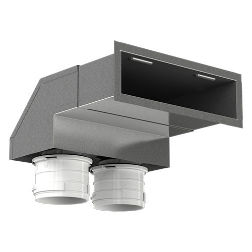 Kovový konektor do stěny 90° Dalap Flexitech Ø 63 mm