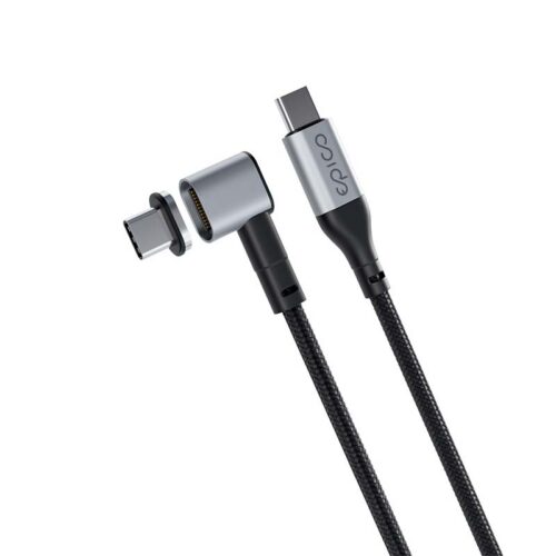 Magnetický opletený datový kabel USB-C na USB-C Epico - šedý - Obrázek 2