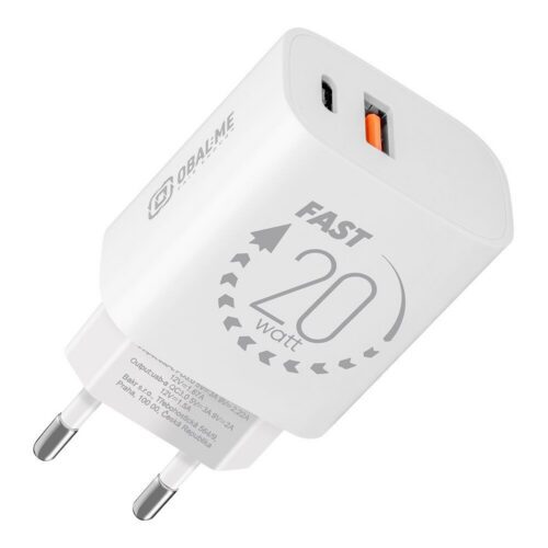 OBAL:ME Cestovní Nabíječka USB-A + USB-C 20W White OM20WCA