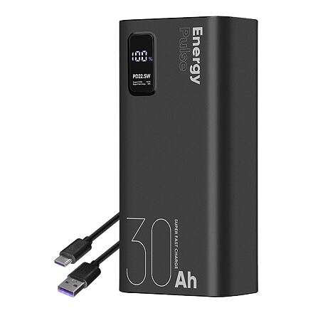 OBAL:ME EnergyPulse Powerbanka 30000mAh 22.5W Black OMPWB30K