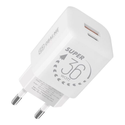 OBAL:ME GaN Cestovní Nabíječka USB-A + USB-C 36W White OM36WCA