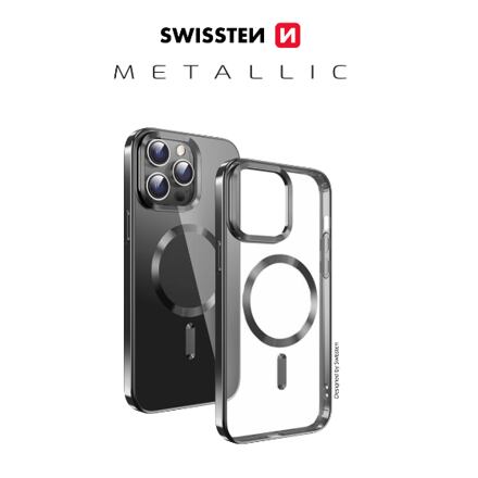 POUZDRO SWISSTEN CLEAR JELLY MagStick METALLIC PRO APPLE IPHONE 15 ČERNÉ 36500114