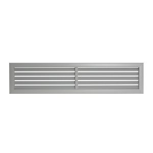 PVC ventilační mřížka šedá s pevnou žaluzií 912x362 mm