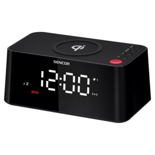 Sencor SDC 7600 Qi Digitální budík s rychlou bezdrátovou nabíječkou Bezdrátová rychlonabíječka Qi 5W~10W USB nabíječka: 5 V / 2 A (USB-A) Velký - Obrázek 2