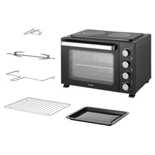 Sencor SEO 3580BK Elektrická trouba se sklokeramickými plotýnkami objem 35 l