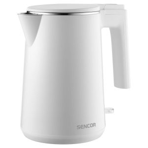 Sencor SWK 0155WH Elektrická rychlovarná konvice Tělo s dvojitou stěnou - nerezavějící ocel a plast