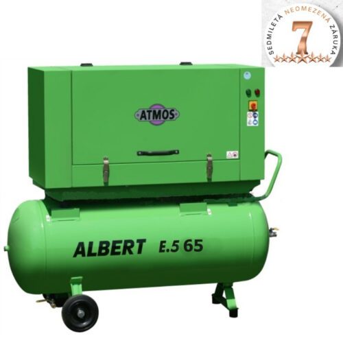 Šroubový kompresor Atmos Albert E.65 KOMFORT + vzdušník + sušička E.65VKS