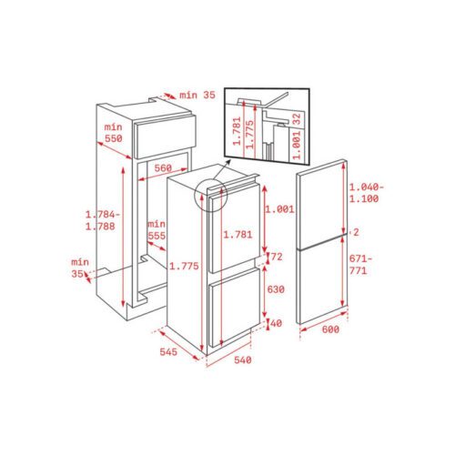 Teka RBF 73340 FI EU vestavná kombinovaná lednice - Obrázek 2