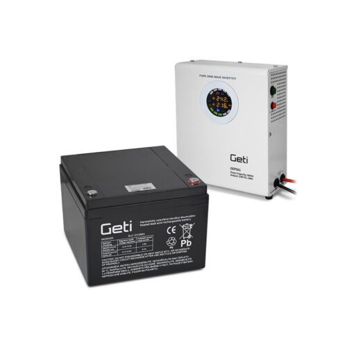 Zdroj záložní GETI GEP301 sinus 300W nástěnný + baterie 28Ah 04230657