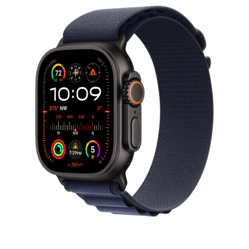 Apple Watch 44/45/46/49mm námořnicky modrý Alpský tah – malý – provedení z černého titanu - Obrázek 2