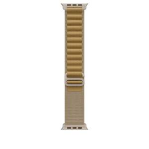 Apple Watch 44/45/46/49mm žlutohnědý Alpský tah – velký – provedení z přírodního titanu